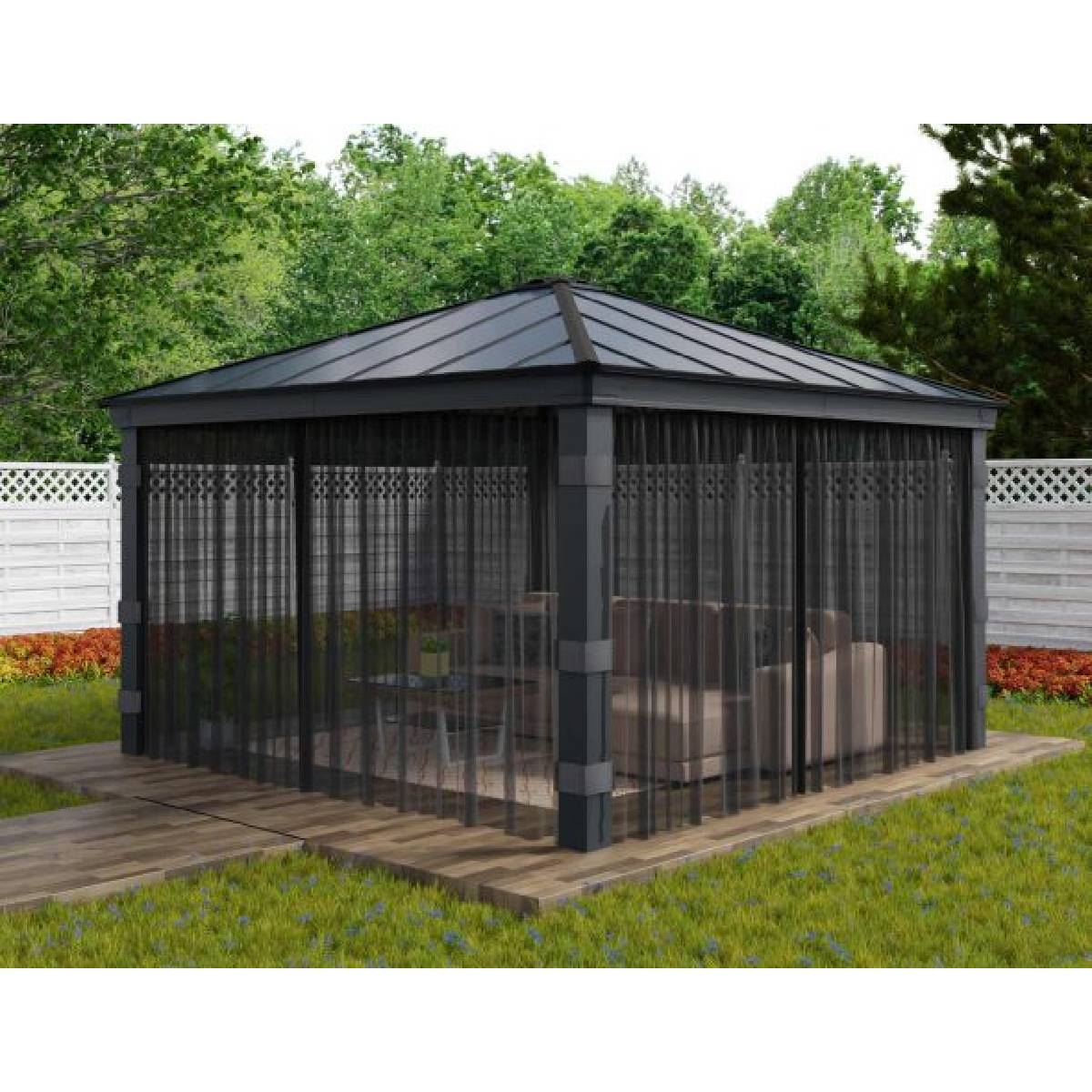 Conjunto de mosquiteiro para gazebo Dallas 422x422 Canopia