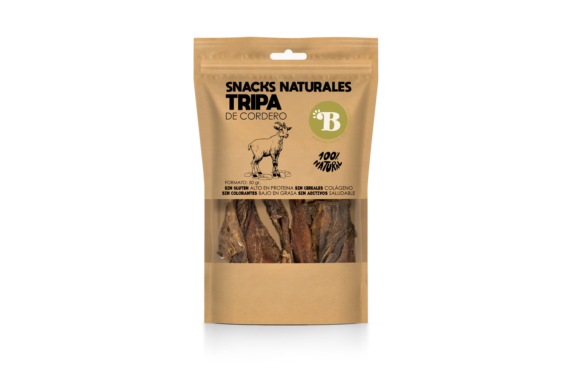 Bimordiscos Tripa De Cordero Para Perros Y Gatos · 250g.