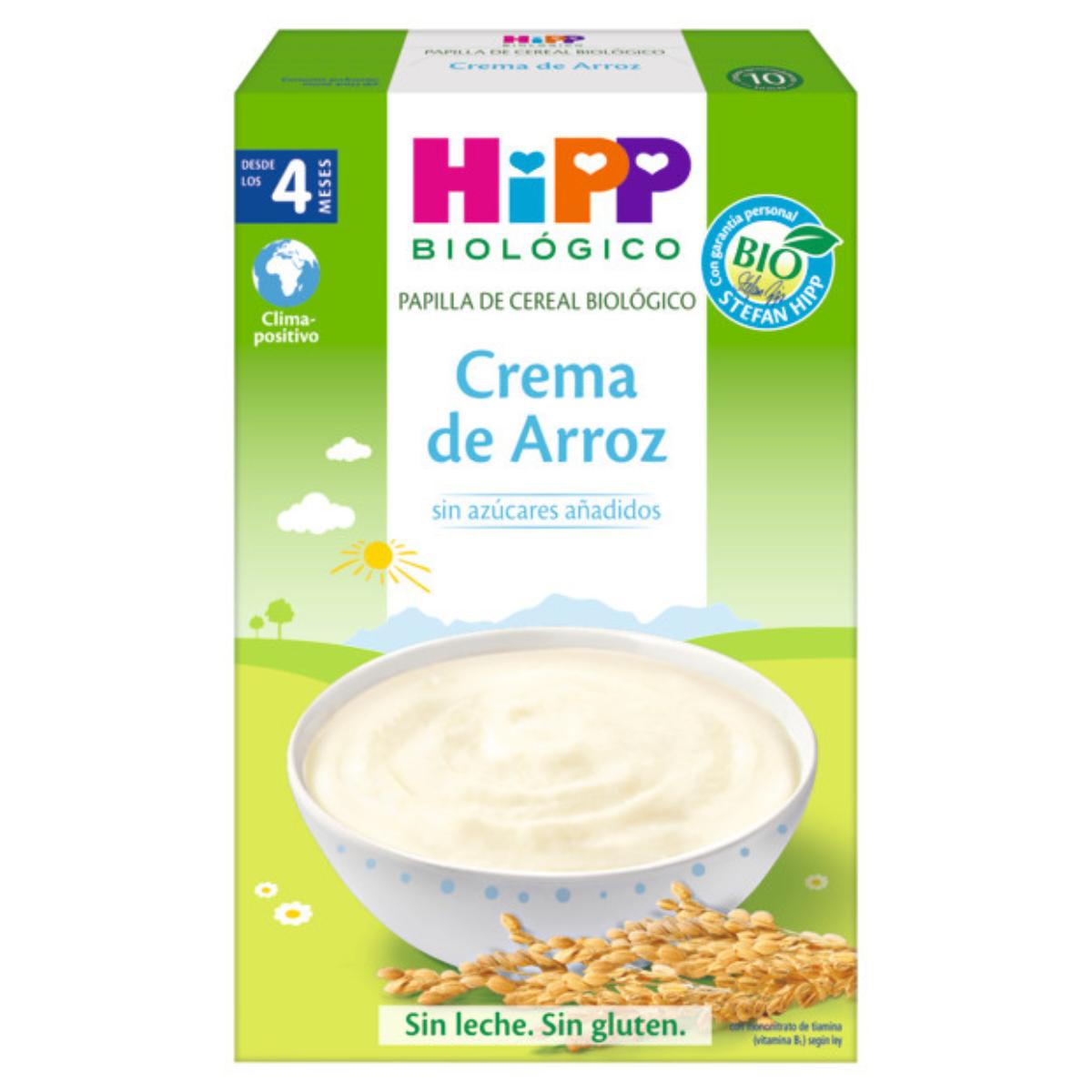 Embalagem x 2 Papas de Arroz Cremosas Biológicas Sem Glúten +4 meses HiPP 200 g