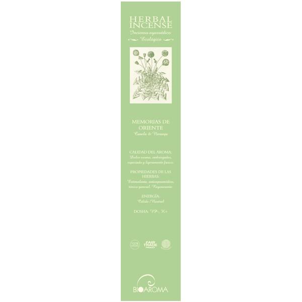 Incenso orgânico Bioaroma Memórias do Oriente, 12 varetas