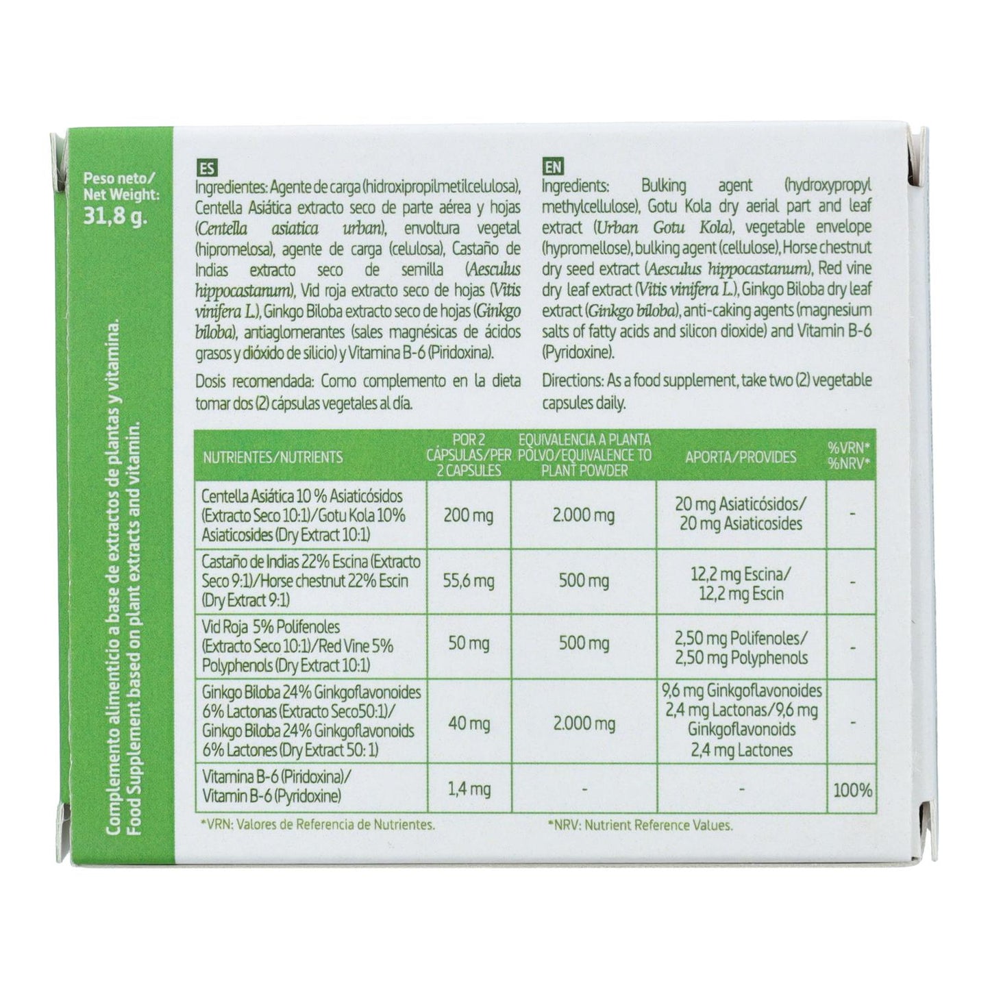 Complexo Centella Asian Nature Essential 2500 mg, 60 cápsulas