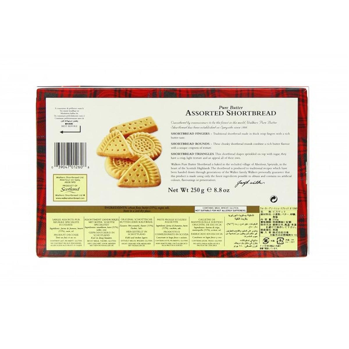 Sortido de biscoitos amanteigados Walkers 250g