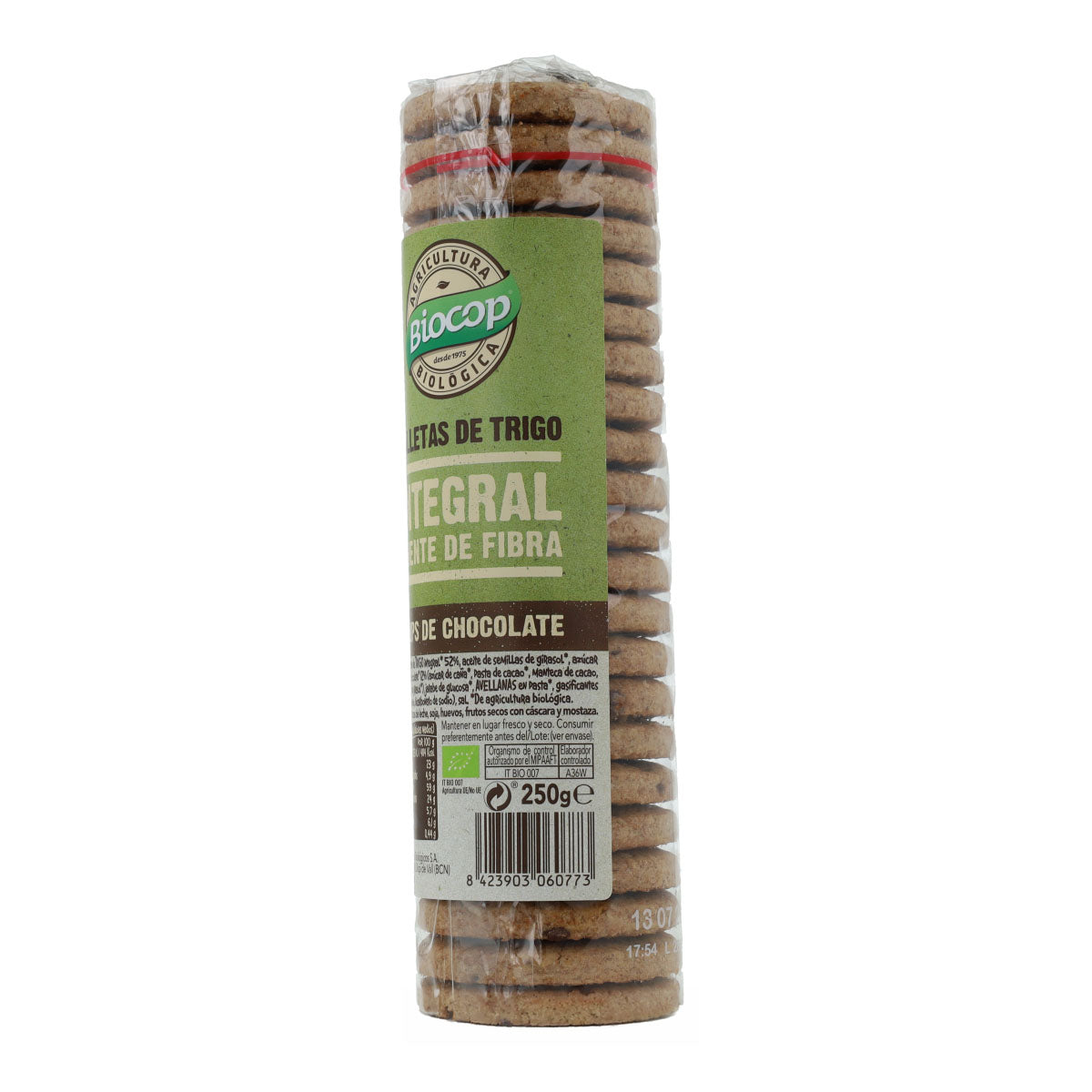 Biocop Bolachas integrais com pepitas de chocolate 250 g