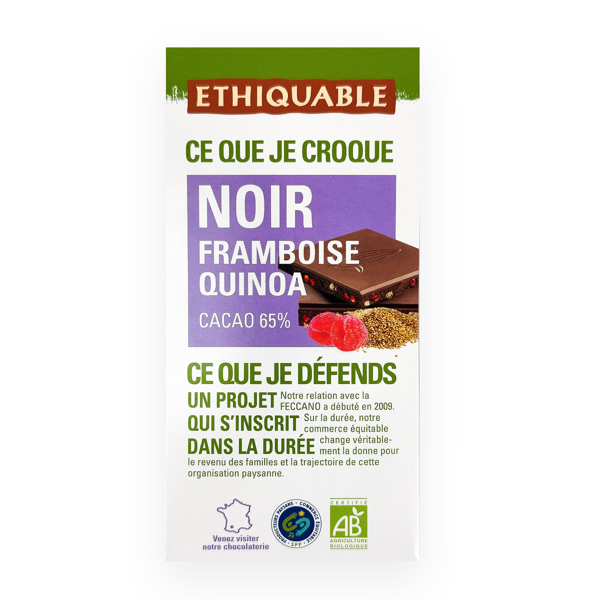 Chocolate negro Frambuesa Quinoa BIO 100 g