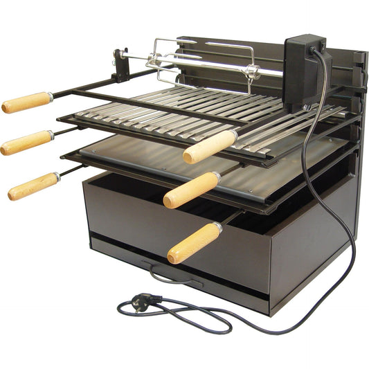 Gaveta de churrasco fechada com grelha, chapa e kit de frango Imex El Zorro