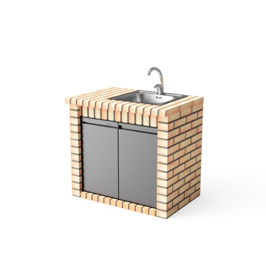 Módulo de bancada com lava-loiça Volterra laranja, Movelar