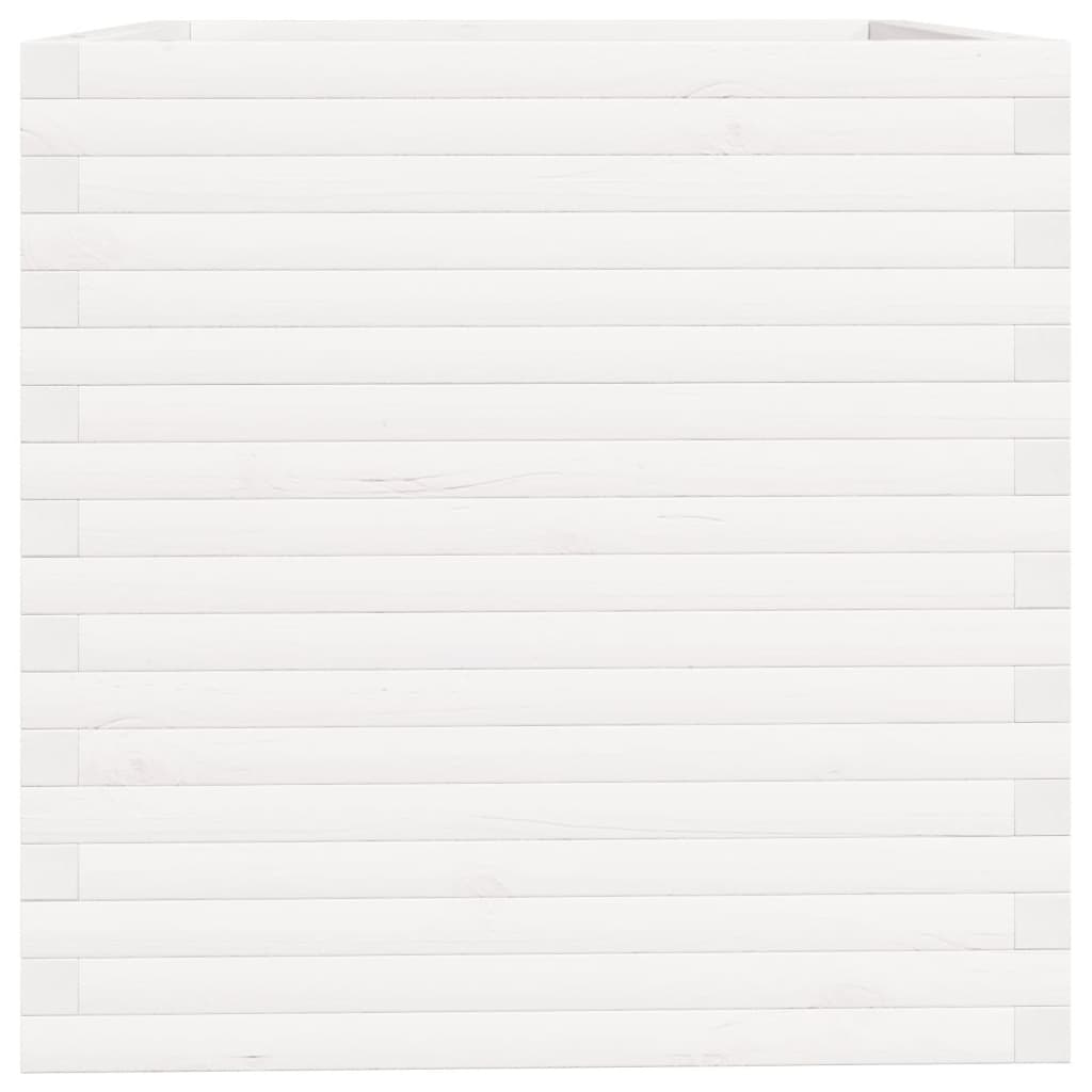 Jardinera Madera Maciza De Pino Blanco 70x70x72,5 Cm_5