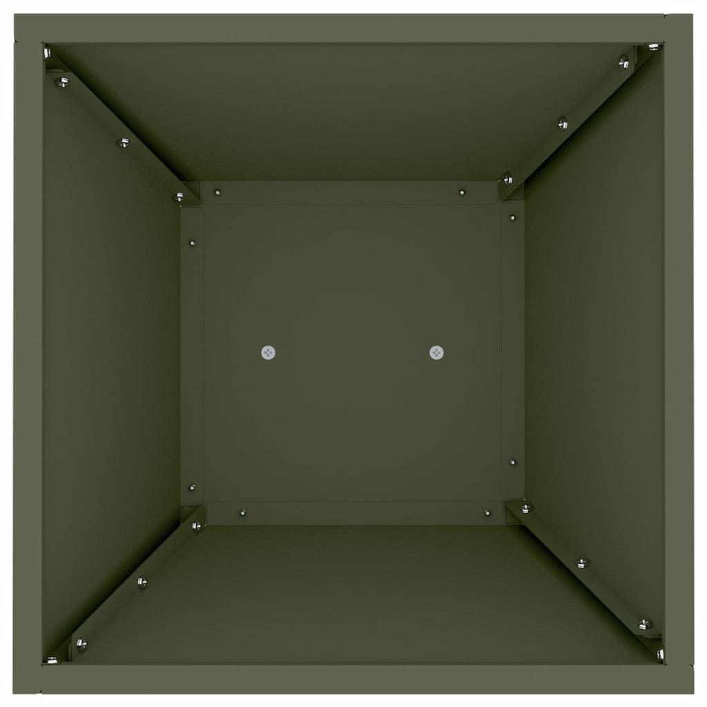Maceta Pilar Verde Oliva 35 X 35 X 73 Cm Acero Laminado En Frío_5