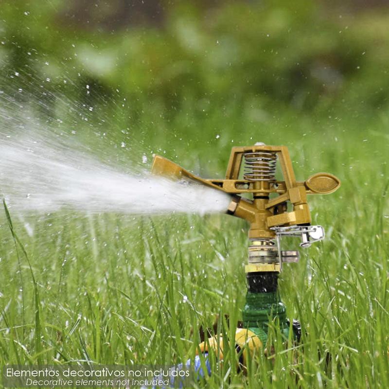 Aspersor Riego Regulable Metalico Sectorial Toma 1/2 Fabricado En Zinc, Riego De Jardines / Cesped