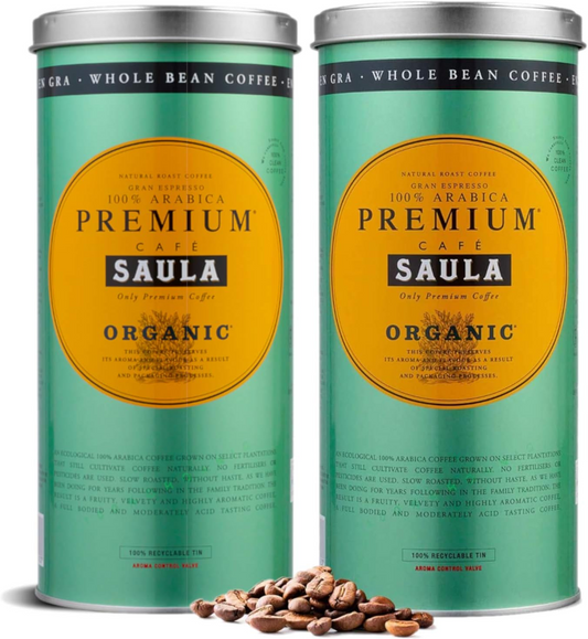 Embalagem com 2 grãos de café Saula Premium ECO 500g