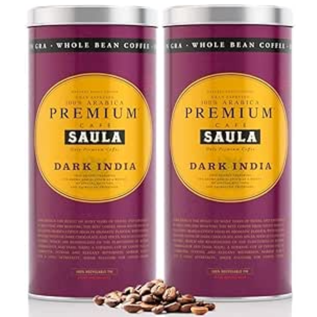Pacote x 2 cafés expresso grandes premium Dark India Grain 500g