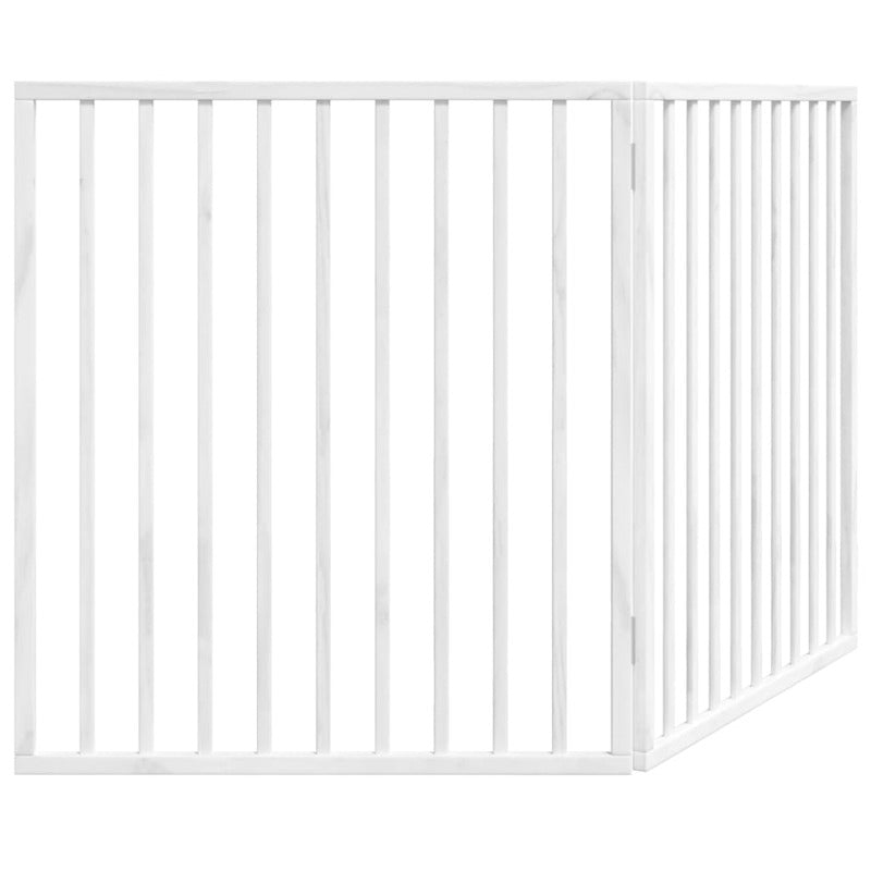 Vidaxl Puerta Para Perros Plegable De 2 Paneles, Madera De Álamo, Blanca, 160 Cm_5