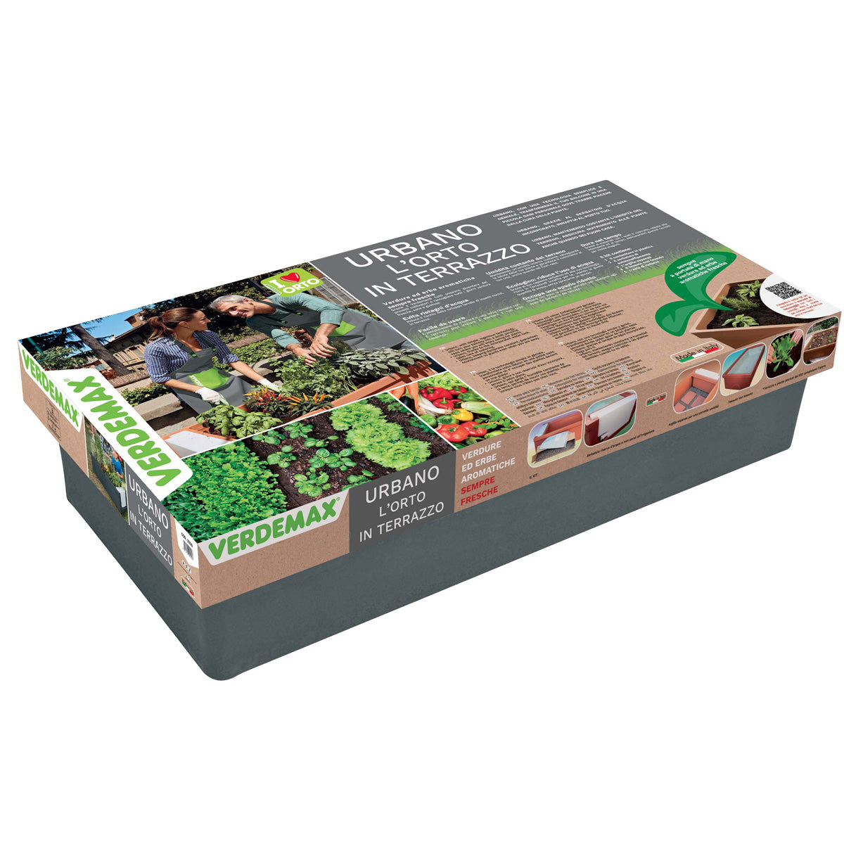 Jardim Urbano Autoirrigável Verdemax Antracite 100L