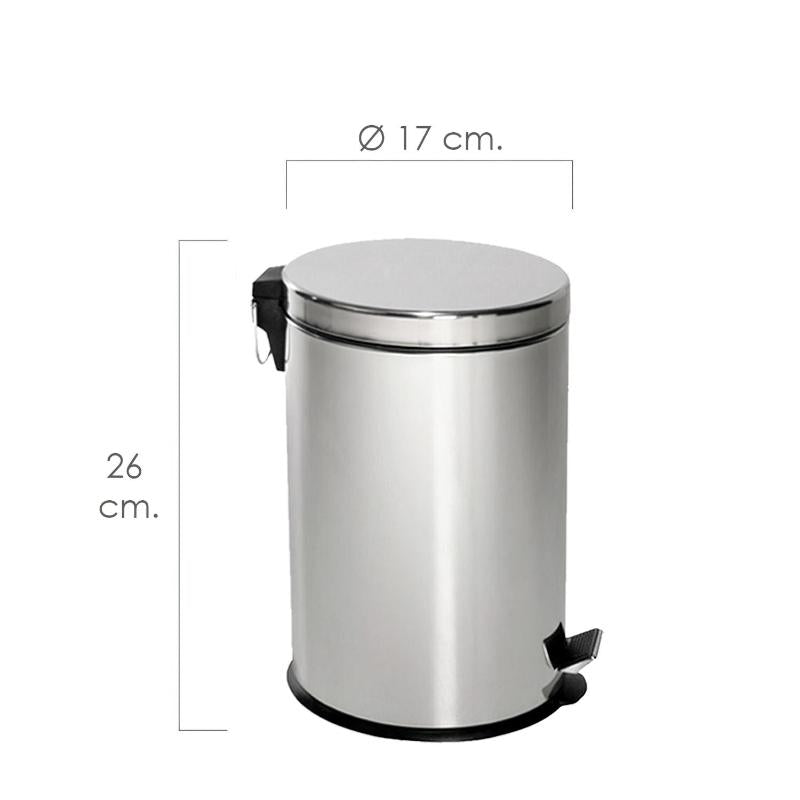 Papelera Maurer  Inoxidable   3 Litros Ø 17 X 26 Cm.