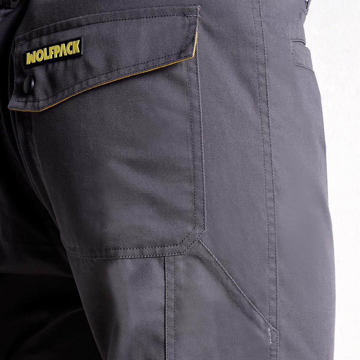 Pantalones Largos Detrabajo, Multibolsillos, Resistentes, Rodilla Reforzada, Gris/amarillo Talla 58/60 Xxxl_3