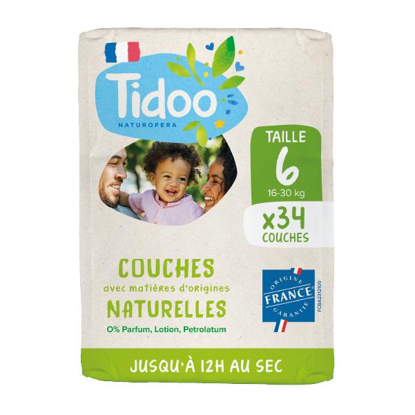 Fralda Tidoo Diapers com rótulo ecológico, de origem francesa, tamanho 6 (16-30 kg)