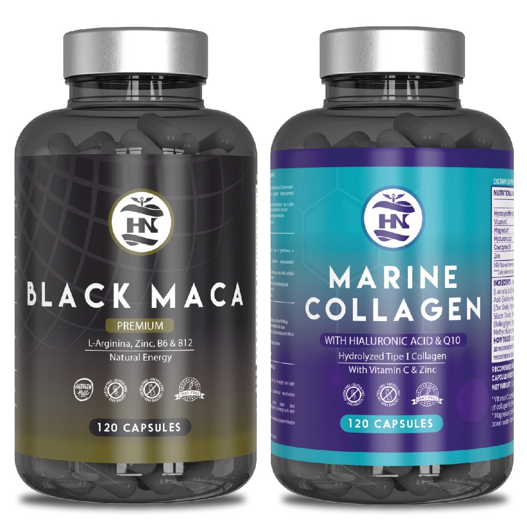 Pack Maca Negra Andina Peruana Con L Arginina 120 Caps Y Colágeno Marino Hidrolizado Puro + Acido Hialurónico 120 Caps_0
