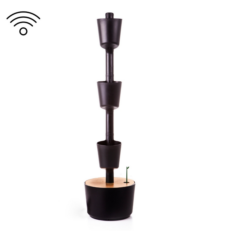 Macetero Vertical Citysens Con Riego Inteligente De 3 Macetas – Negro, Polipropileno 100% Reciclado_5