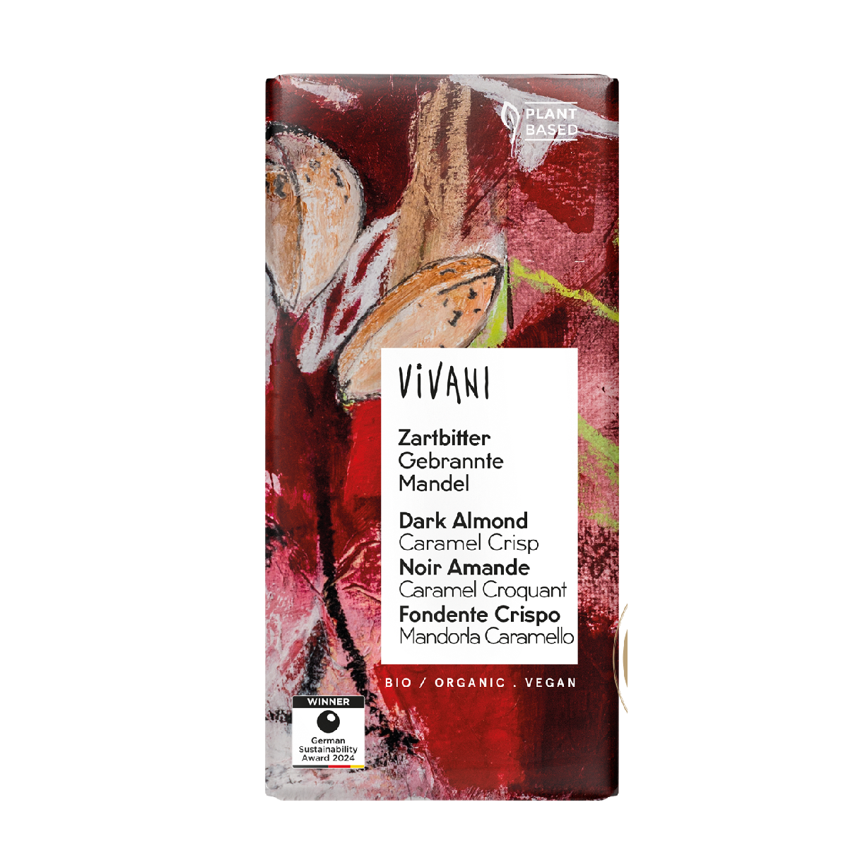 Chocolate Negro con Almendra Garrapiñada BIO Vivani 80g