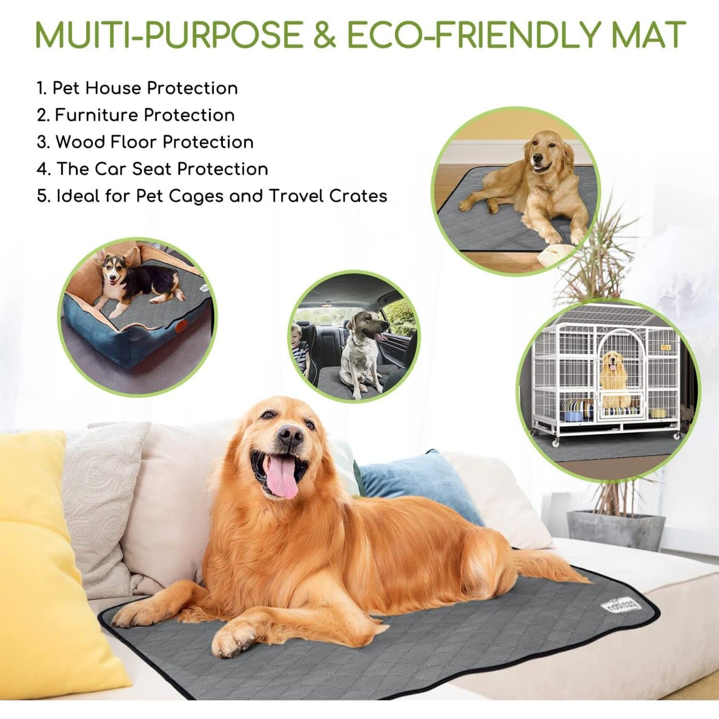 Tapetes de treino laváveis para animais de estimação Nobleza, pacote de 2