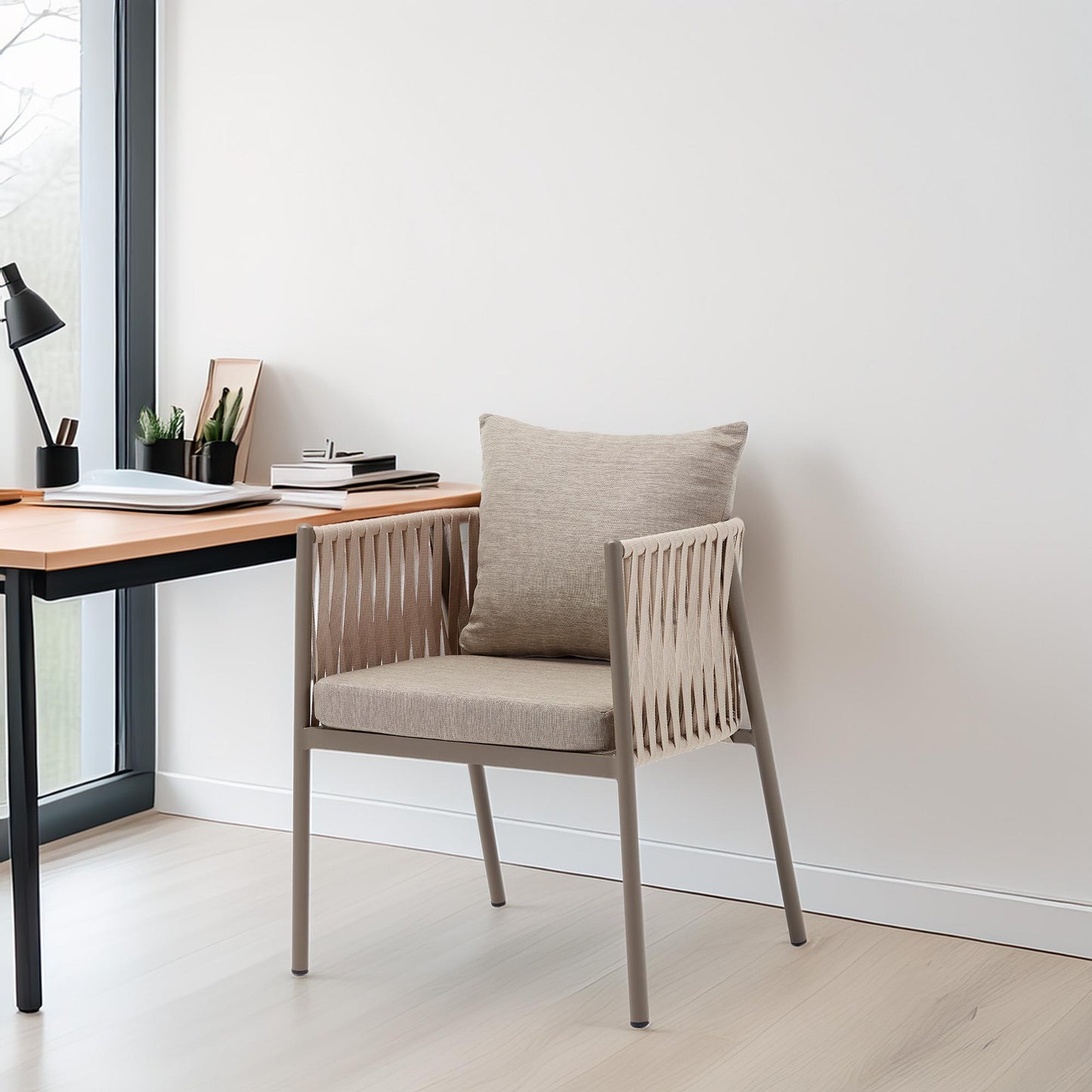Silla Macka Beige Para Exterior - Estilo Contemporáneo 65x65x140cm - Well Home_2