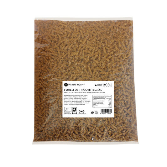 Fusilli de trigo integral ECO Planeta Huerto 5 Kg