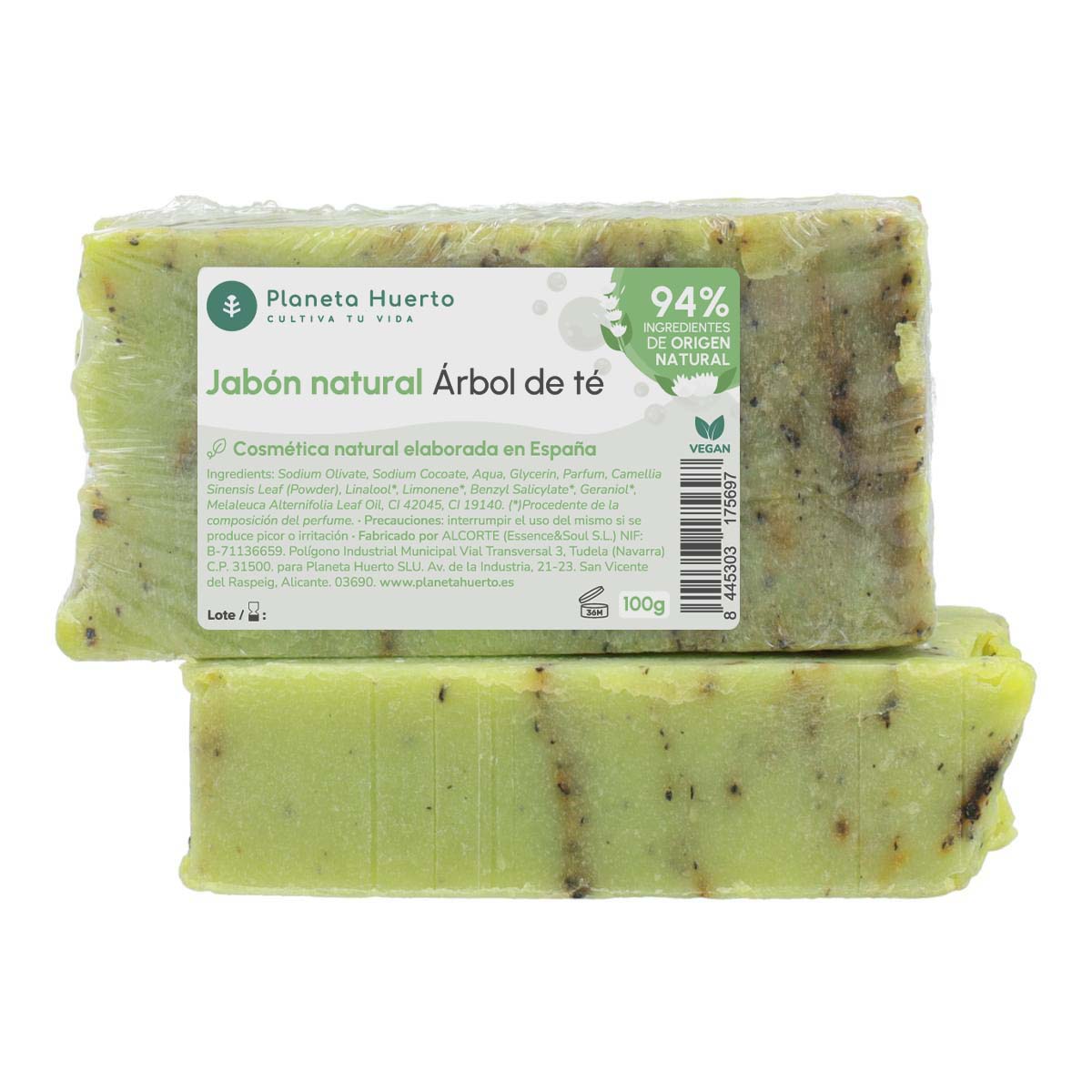 Sabonete natural à base de azeite e melaleuca Planeta Huerto 100 g