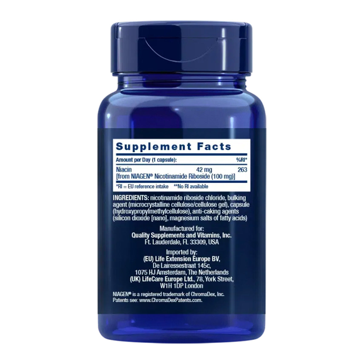 Fórmula para células NAD+ 100 mg, Life Extension 30 cápsulas