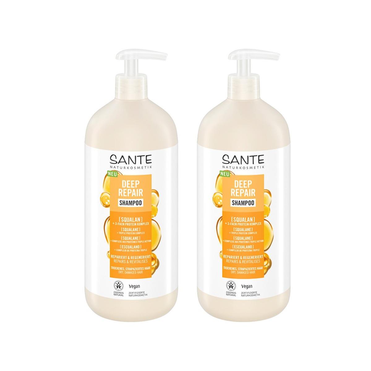 Pack de 2 champôs reparadores intensos Sante esqualeno 950 ml