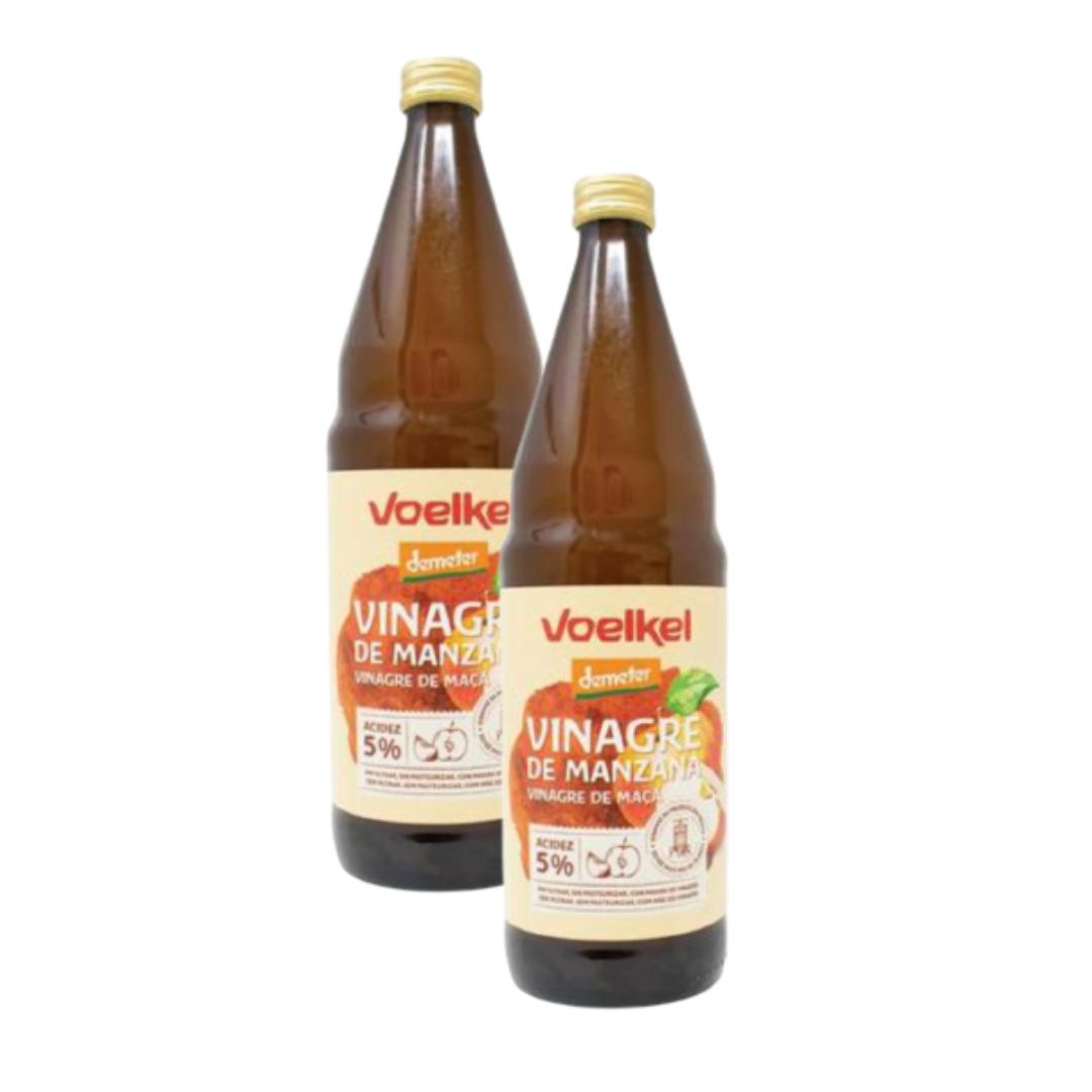 Embalagem de 2 Vinagres de Maçã Biológicos Voelkel 0,75 cl