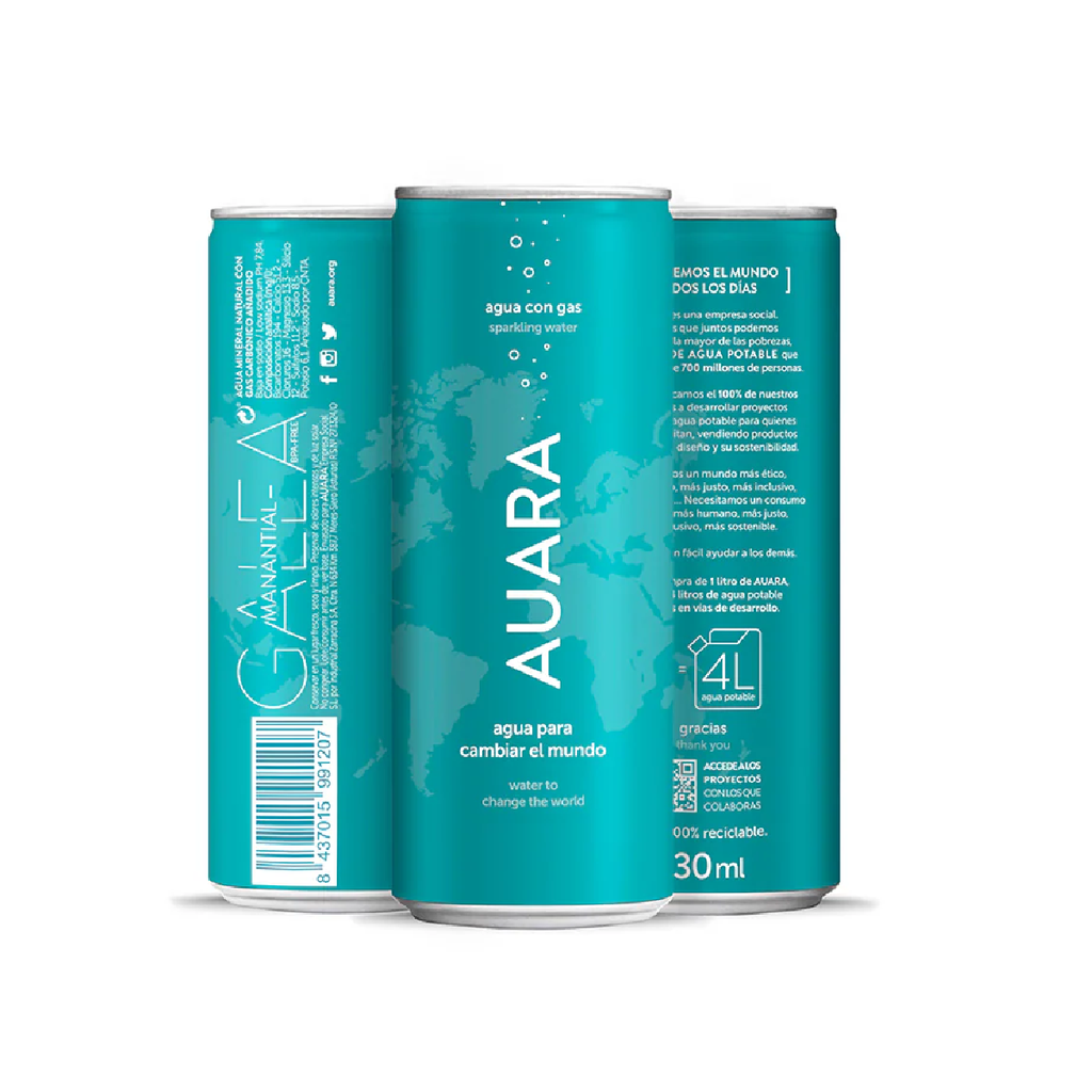 Embalagem 24 x Água mineral natural com gás Auara 30 ml