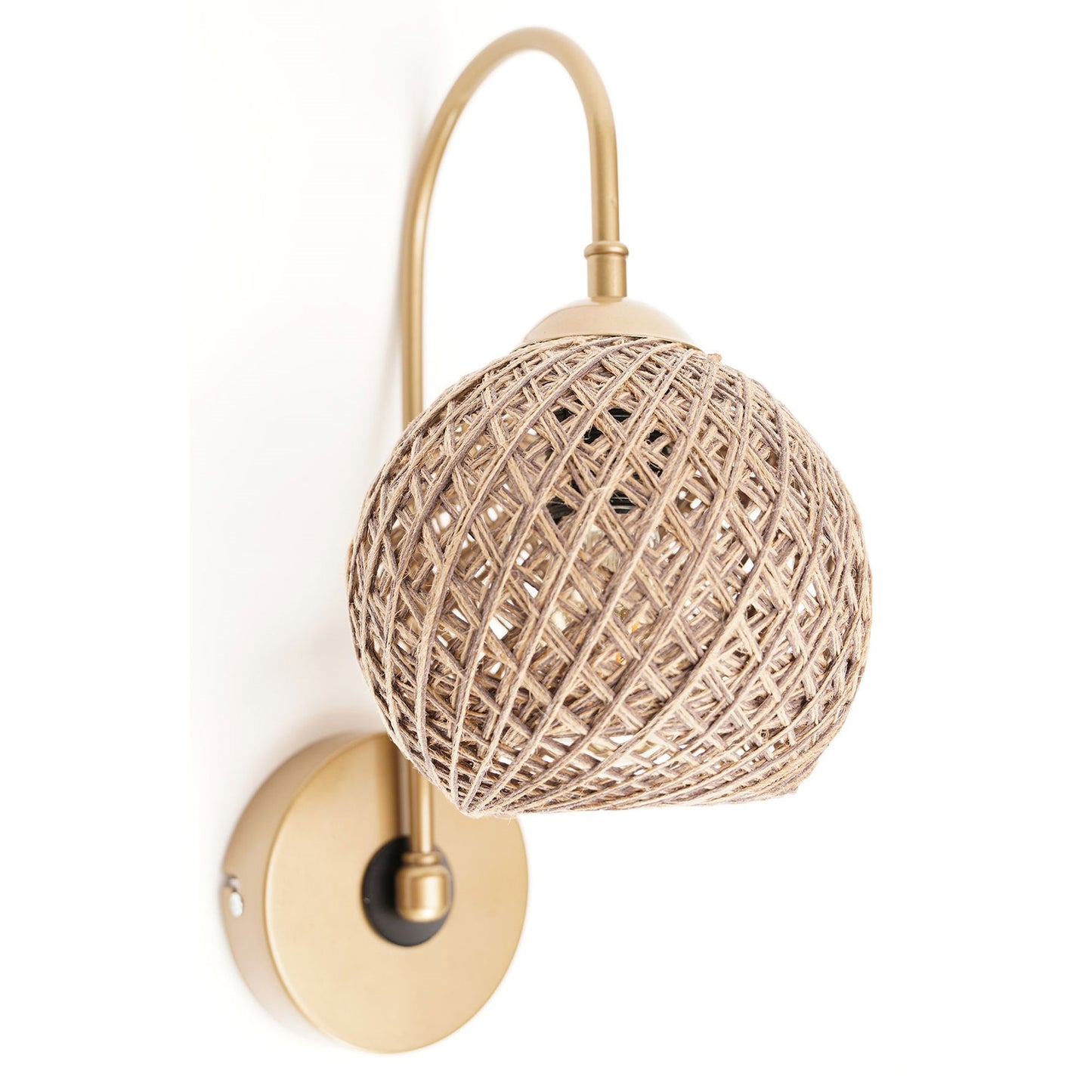Aplique De Pared, Metal , Marrón Claro, 25x25x25, Casquillo E 27 Max 60 W_0