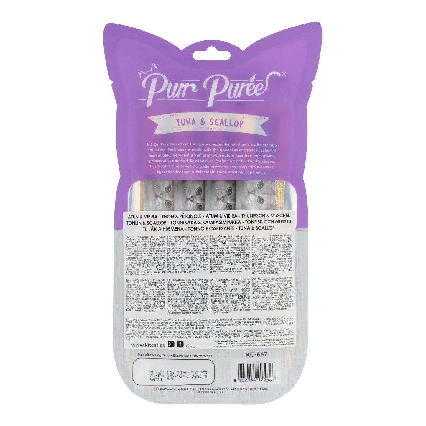 PurrPuree Cat Kit - Atum e Vieiras 60g Snack cremoso para gatos