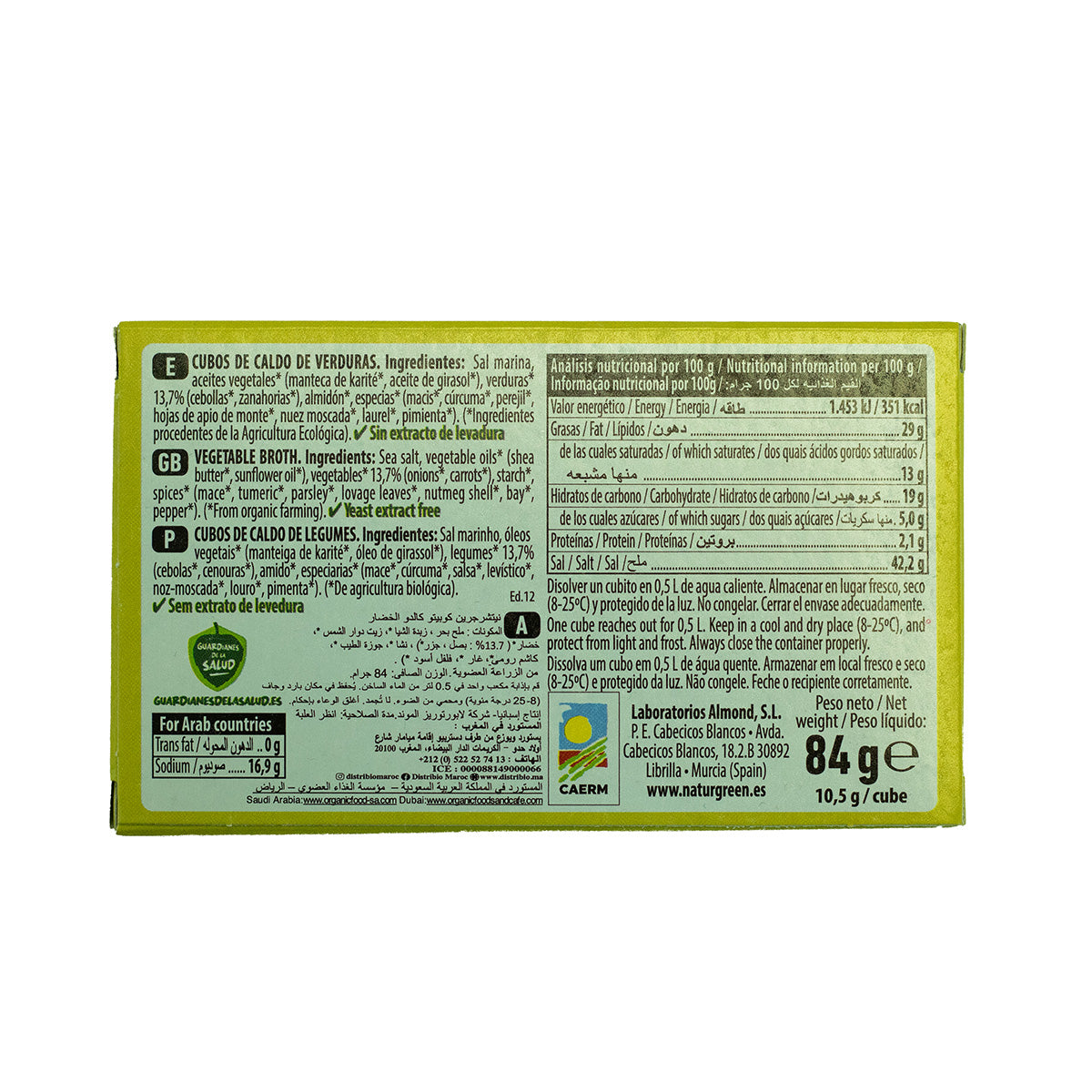 Cubos de Caldo de Legumes sem Glúten Naturgreen 10,5 g