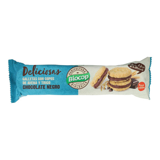 Bolachas de aveia recheadas com chocolate negro Biocop 150g