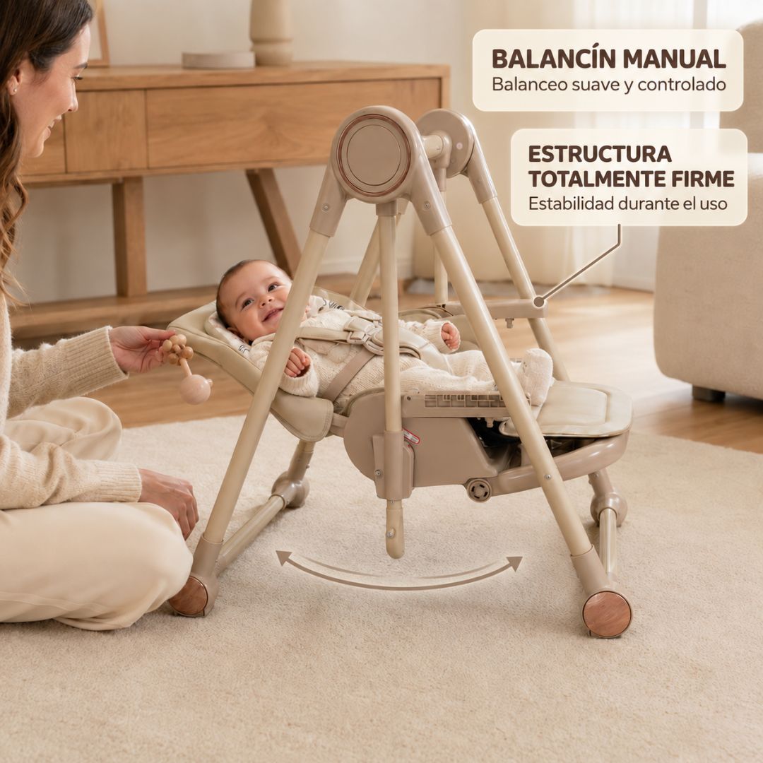 Trona Khaki Evolutiva 3 En 1, Plegable Y Portátil Con Altura, Reposapiés, Respaldo Y Bandeja Bathby_5