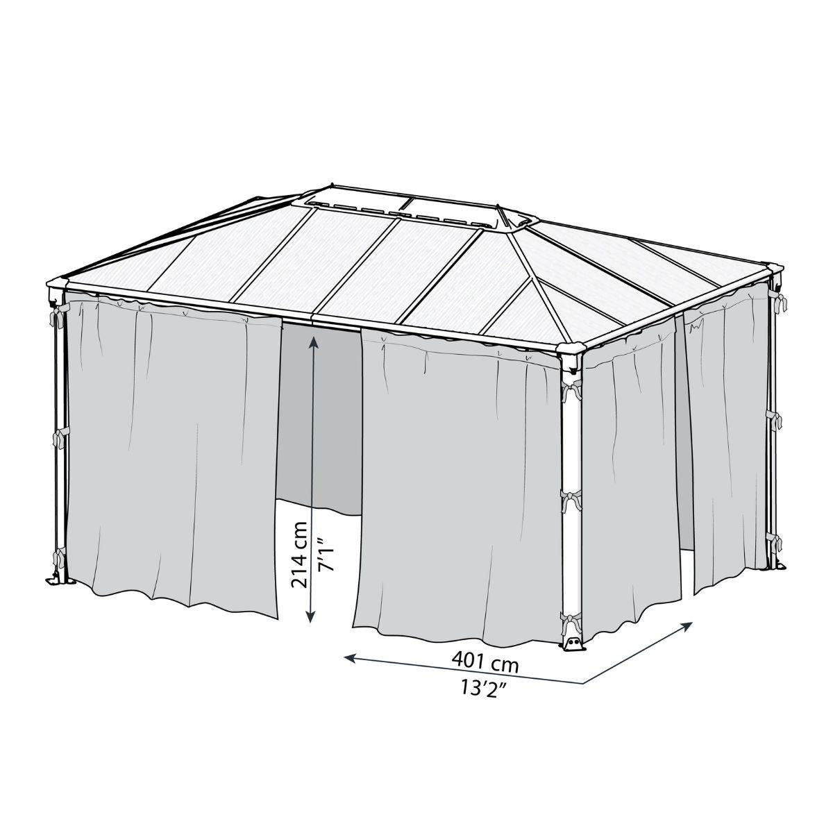 Conjunto de redes mosquiteiras para gazebo gazebo Martinica 4300 Canopia da Palram