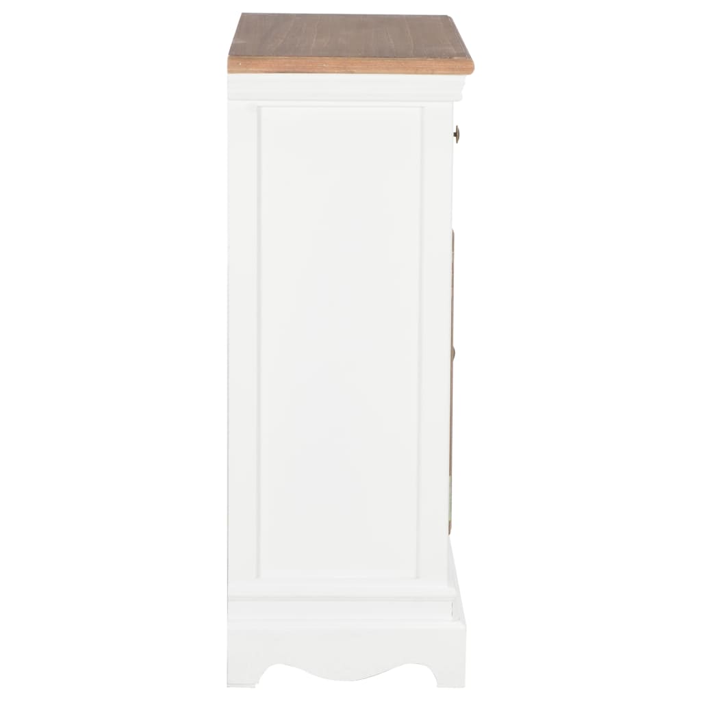 Aparador De Madera Maciza Blanco 60x30x80 Cm_3