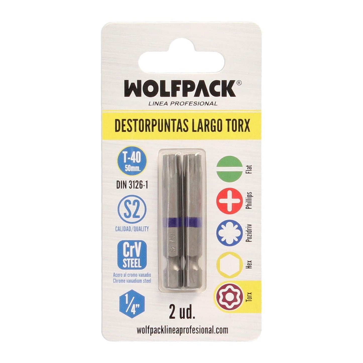 Puntas Largas Destornillador Torx T40 (2 Piezas). Acero S2 Al Cromo Vanadio. Puntas Hexagonales, Destorpuntas,_2