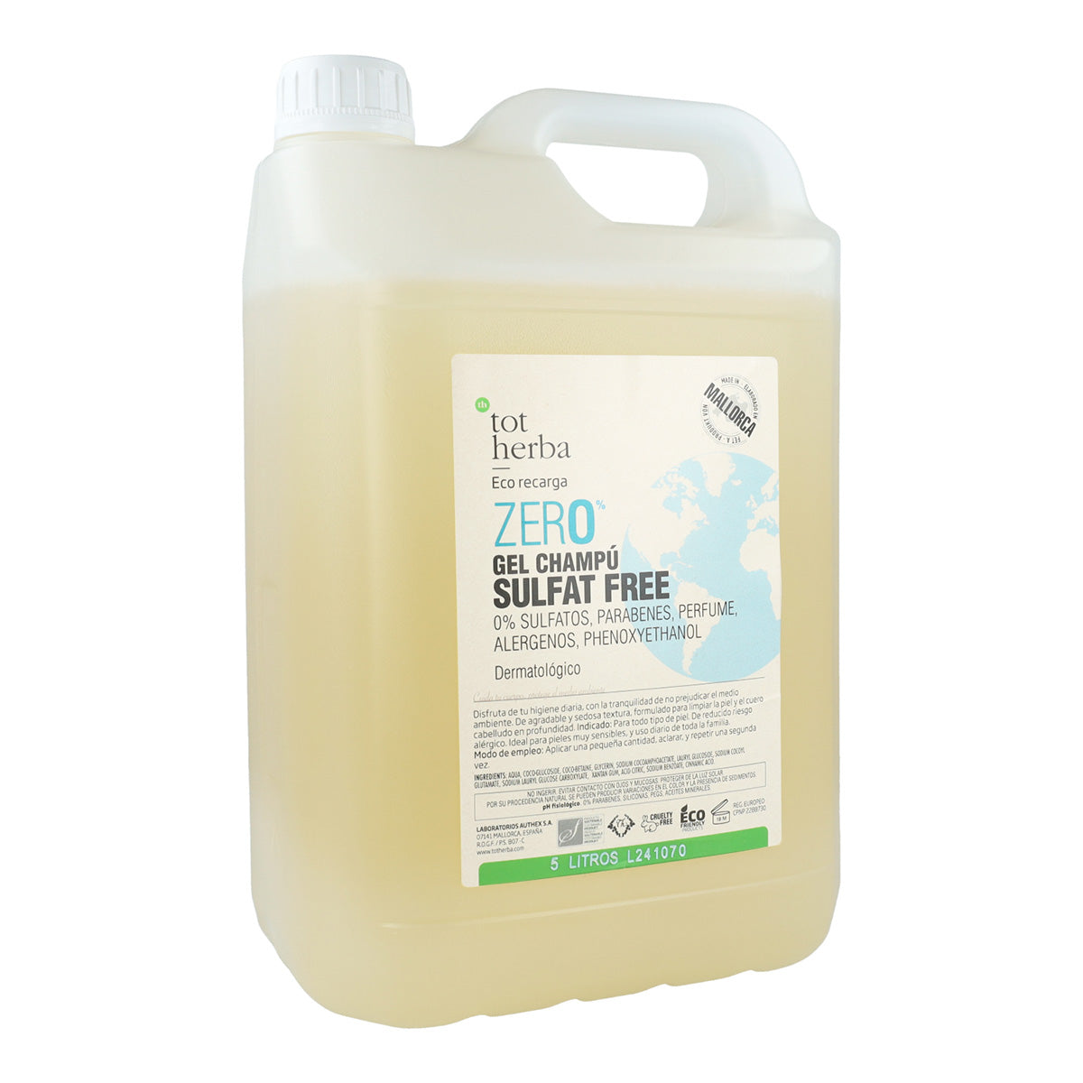 Champô em Gel Sem Sulfato Zero Tot Herba 5 litros