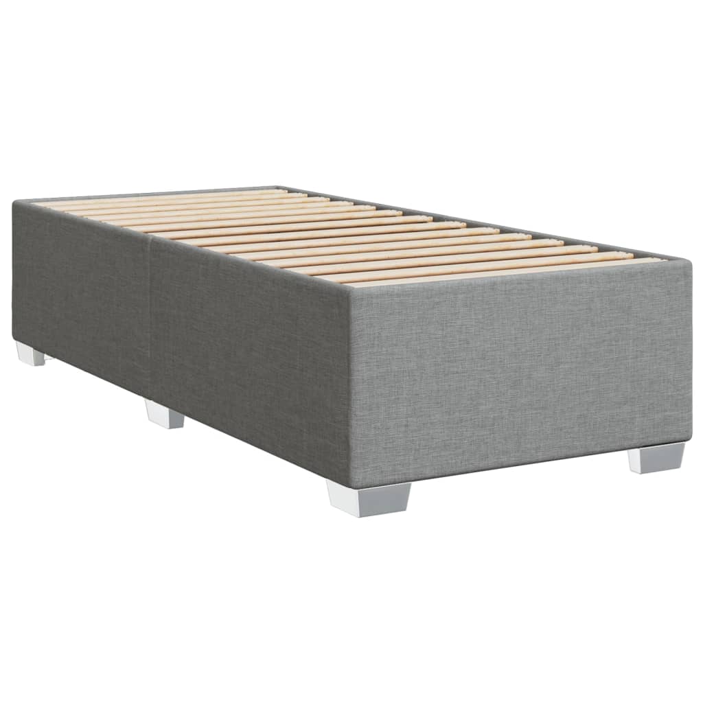 Cama Box Spring Con Colchón Tela Gris Claro 90x190 Cm / Vetonek_5