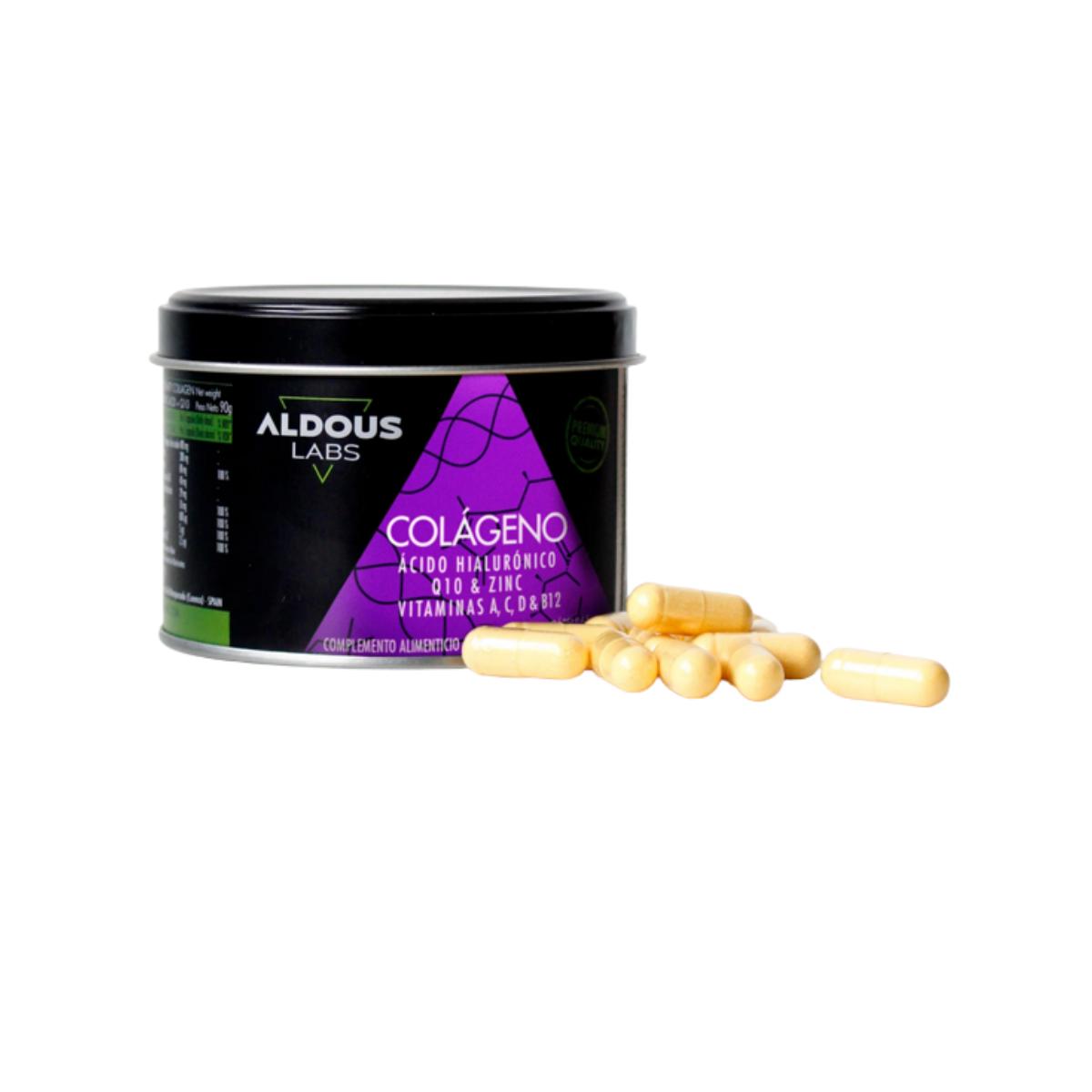 Colagénio Hidrolisado + Ácido Hialurónico + Coenzima Q10 + Vitaminas + Zinco, 120 cápsulas. Aldous Labs