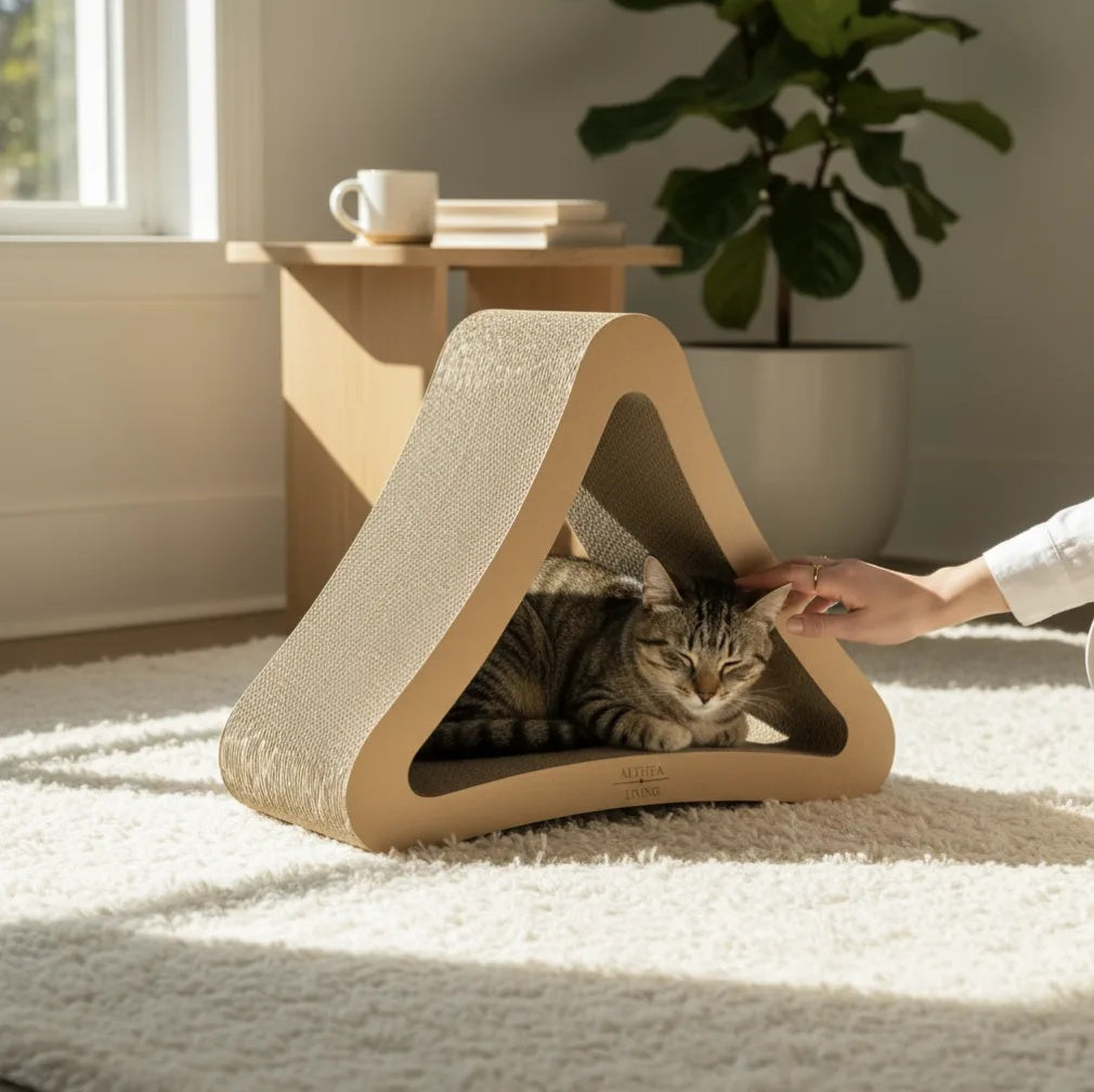 Rascador Para Gatos Delta, 2 En 1 De Cartón Corrugado Althea Living 64x34x54cm_5