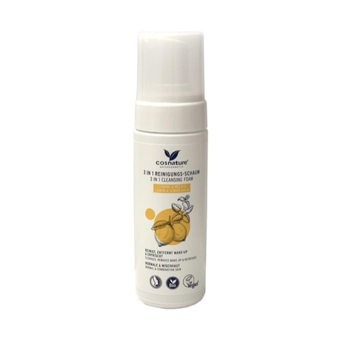 Espuma de Limpeza 3 em 1 de Erva-príncipe e Limão Cosnature 150 ml