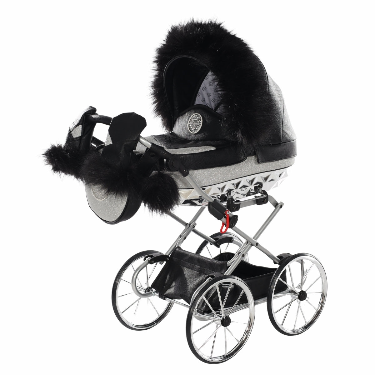Carro De Muñecas Hand Craft Glitter Satin Classic Black / Silver_5