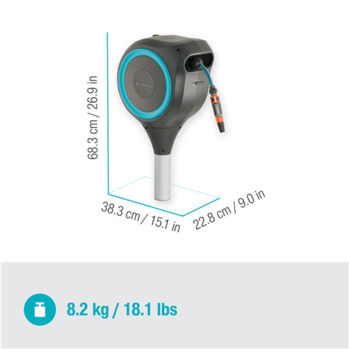 Enrolador de mangueira automático com espiga RollUp S 15 m Gardena