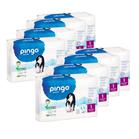Pack de Fraldas Pingo T1 (recém-nascido) 216 Unidades