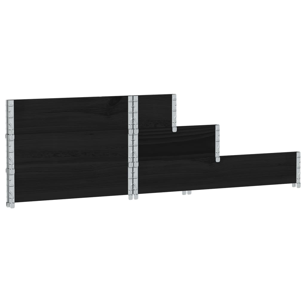 Arriate Elevado De 3 Niveles Madera Maciza Pino Negro 120x80 Cm_5