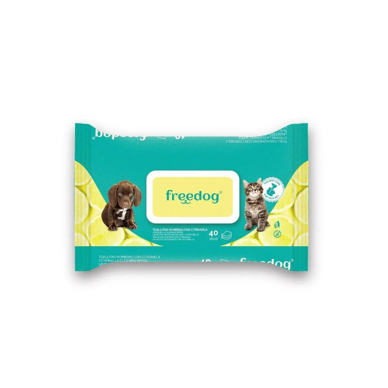 Freedog Citronela Toalhetes Húmidos para Cães e Gatos, 40 Unidades
