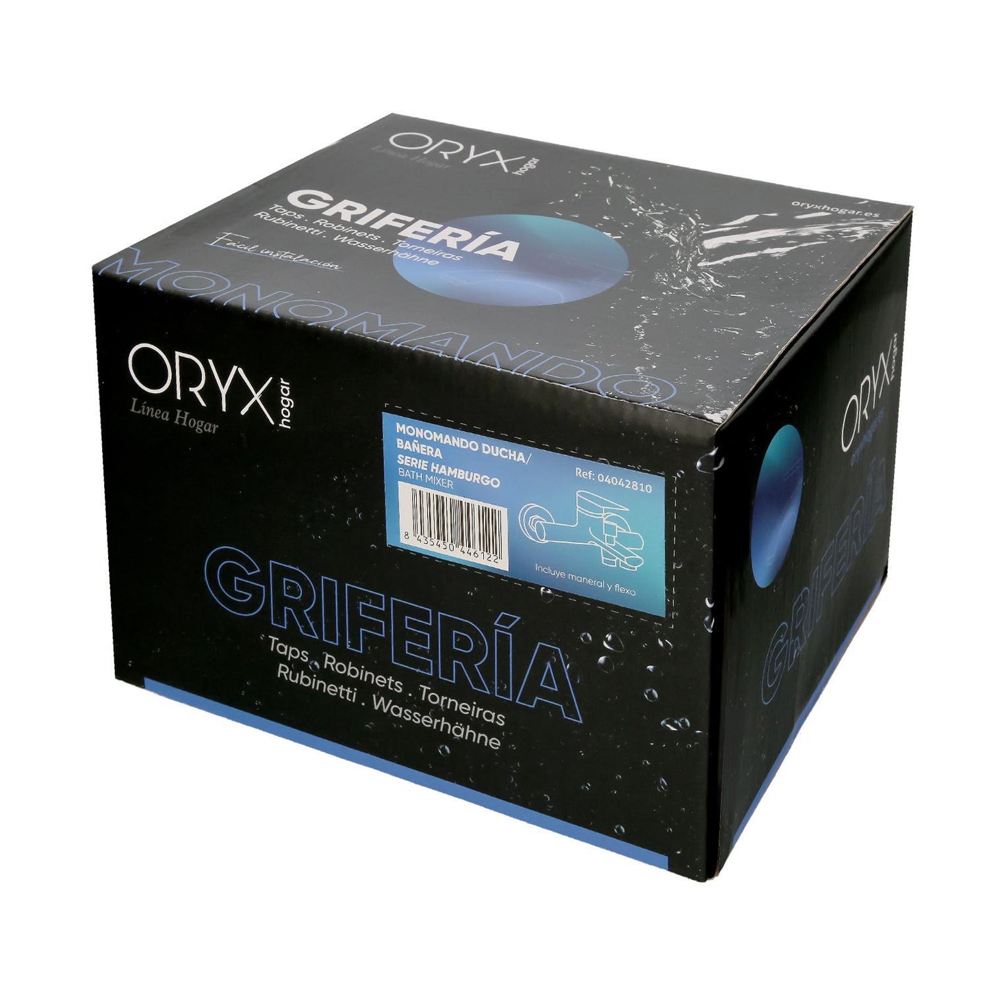 Monomando Bañera / Ducha Hamburgo Grifo Baño, Grifo Encimera, Grifo Cocina, Grifo Mezclador. Cartucho Ceramico Ø 35 Mm.